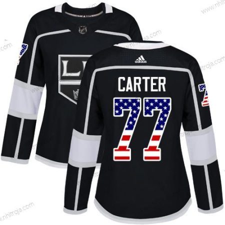 Adidas Dam Los Angeles Kings #77 Jeff Carter Svart Autentisk USA Flag Stitched NHL Hemma Tröjor