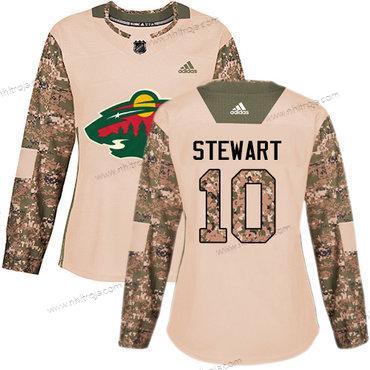 Adidas Dam Minnesota Wild #10 Chris Stewart Camo Autentisk 2017 Veterans Day Stitched NHL Tröjor