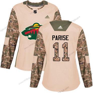 Adidas Dam Minnesota Wild #11 Zach Parise Camo Autentisk 2017 Veterans Day Stitched NHL Tröjor