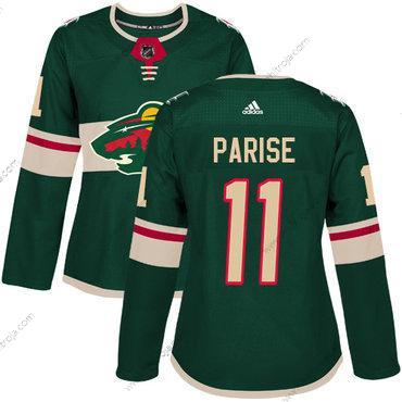 Adidas Dam Minnesota Wild #11 Zach Parise Grön Autentisk Stitched NHL Hemma Tröjor