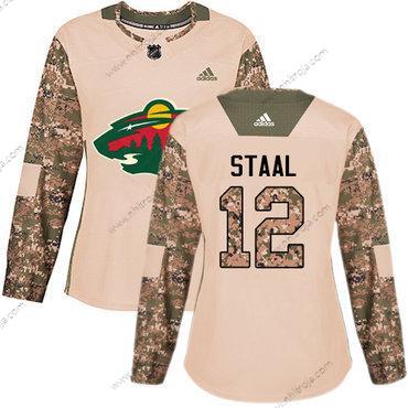 Adidas Dam Minnesota Wild #12 Eric Staal Camo Autentisk 2017 Veterans Day Stitched NHL Tröjor