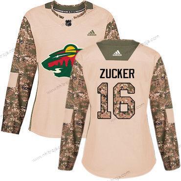 Adidas Dam Minnesota Wild #16 Jason Zucker Camo Autentisk 2017 Veterans Day Stitched NHL Tröjor