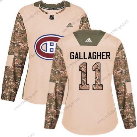 Adidas Dam Montreal Canadiens #11 Brendan Gallagher Camo Autentisk 2017 Veterans Day Stitched NHL Tröjor