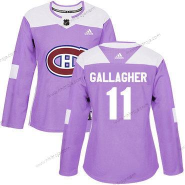 Adidas Dam Montreal Canadiens #11 Brendan Gallagher Lila Autentisk Bekämpar cancer Stitched NHL Tröjor