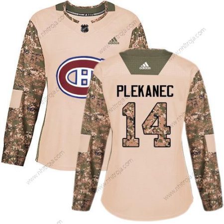 Adidas Dam Montreal Canadiens #14 Tomas Plekanec Camo Autentisk 2017 Veterans Day Stitched NHL Tröjor