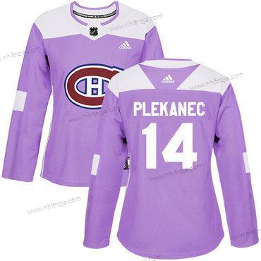 Adidas Dam Montreal Canadiens #14 Tomas Plekanec Lila Autentisk Bekämpar cancer Stitched NHL Tröjor