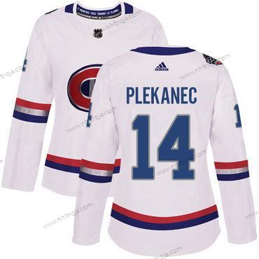 Adidas Dam Montreal Canadiens #14 Tomas Plekanec Vit Autentisk 2017 100 Klassisk Stitched NHL Tröjor