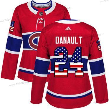 Adidas Dam Montreal Canadiens #24 Phillip Danault Röd Autentisk USA Flag Stitched NHL Hemma Tröjor