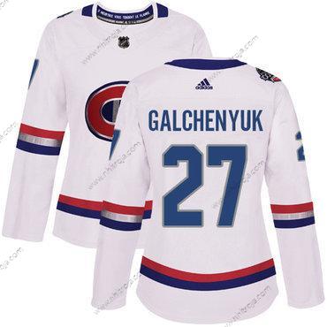 Adidas Dam Montreal Canadiens #27 Alex Galchenyuk Vit Autentisk 2017 100 Klassisk Stitched NHL Tröjor