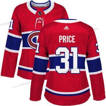 Adidas Dam Montreal Canadiens #31 Carey Price Röd Autentisk Stitched NHL Hemma Tröjor