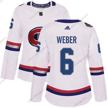 Adidas Dam Montreal Canadiens #6 Shea Weber Vit Autentisk 2017 100 Klassisk Stitched NHL Tröjor