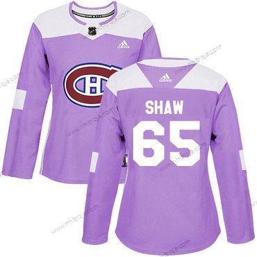 Adidas Dam Montreal Canadiens #65 Andrew Shaw Lila Autentisk Bekämpar cancer Stitched NHL Tröjor