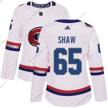 Adidas Dam Montreal Canadiens #65 Andrew Shaw Vit Autentisk 2017 100 Klassisk Stitched NHL Tröjor