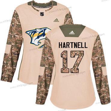 Adidas Dam Nashville Predators #17 Scott Hartnell Camo Autentisk 2017 Veterans Day Stitched NHL Tröjor