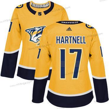 Adidas Dam Nashville Predators #17 Scott Hartnell Gul Autentisk Stitched NHL Hemma Tröjor