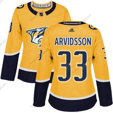 Adidas Dam Nashville Predators #33 Viktor Arvidsson Gul Autentisk Stitched NHL Hemma Tröjor