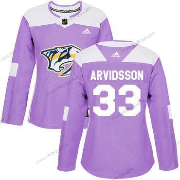 Adidas Dam Nashville Predators #33 Viktor Arvidsson Lila Autentisk Bekämpar cancer Stitched NHL Tröjor