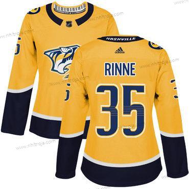 Adidas Dam Nashville Predators #35 Pekka Rinne Gul Autentisk Stitched NHL Hemma Tröjor