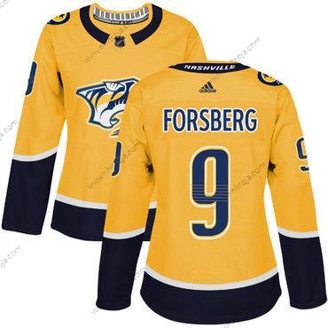 Adidas Dam Nashville Predators #9 Filip Forsberg Gul Autentisk Stitched NHL Hemma Tröjor