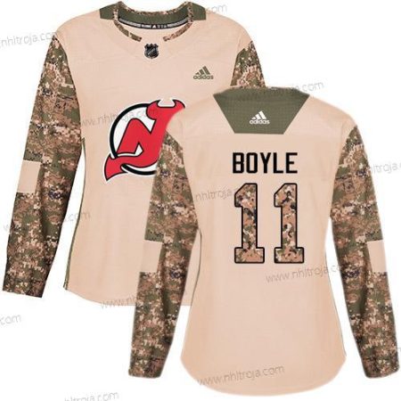 Adidas Dam New Jersey Devils #11 Brian Boyle Camo Autentisk 2017 Veterans Day Stitched NHL Tröjor