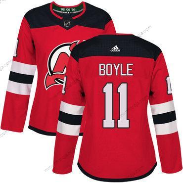 Adidas Dam New Jersey Devils #11 Brian Boyle Röd Autentisk Stitched NHL Hemma Tröjor