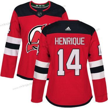 Adidas Dam New Jersey Devils #14 Adam Henrique Röd Autentisk Stitched NHL Hemma Tröjor