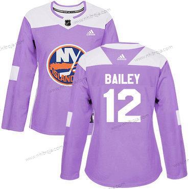 Adidas Dam New York Islanders #12 Josh Bailey Lila Autentisk Bekämpar cancer Stitched NHL Tröjor