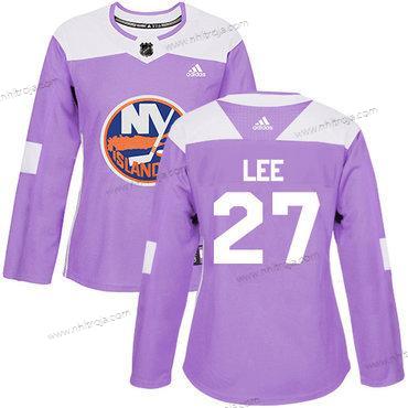 Adidas Dam New York Islanders #27 Anders Lee Lila Autentisk Bekämpar cancer Stitched NHL Tröjor