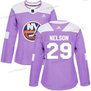 Adidas Dam New York Islanders #29 Brock Nelson Lila Autentisk Bekämpar cancer Stitched NHL Tröjor