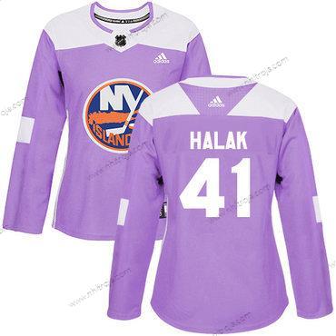 Adidas Dam New York Islanders #41 Jaroslav Halak Lila Autentisk Bekämpar cancer Stitched NHL Tröjor