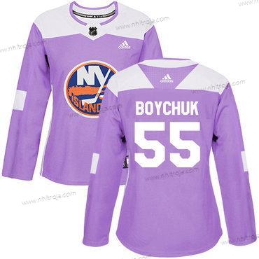 Adidas Dam New York Islanders #55 Johnny Boychuk Lila Autentisk Bekämpar cancer Stitched NHL Tröjor