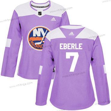 Adidas Dam New York Islanders #7 Jordan Eberle Lila Autentisk Bekämpar cancer Stitched NHL Tröjor