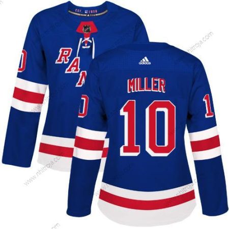 Adidas Dam New York Rangers #10 J.T. Miller Royal Blå Autentisk Stitched NHL Hemma Tröjor