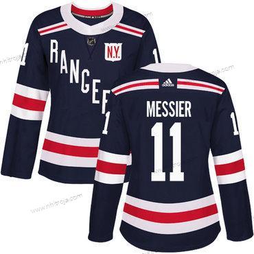 Adidas Dam New York Rangers #11 Mark Messier Marin Blå Autentisk 2018 Vinter Klassisk Stitched NHL Tröjor