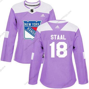 Adidas Dam New York Rangers #18 Marc Staal Lila Autentisk Bekämpar cancer Stitched NHL Tröjor