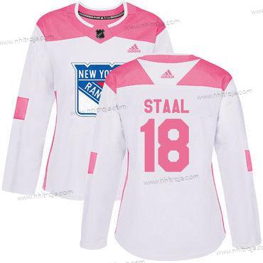 Adidas Dam New York Rangers #18 Marc Staal Vit Rosa Autentisk Stitched NHL Tröjor