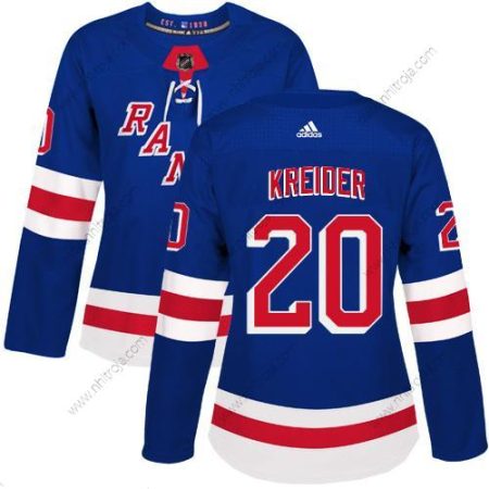 Adidas Dam New York Rangers #20 Chris Kreider Royal Blå Autentisk Stitched NHL Hemma Tröjor