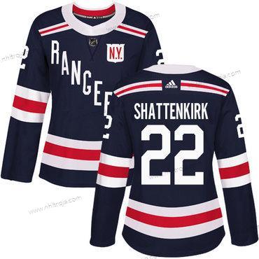 Adidas Dam New York Rangers #22 Kevin Shattenkirk Marin Blå Autentisk 2018 Vinter Klassisk Stitched NHL Tröjor