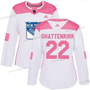 Adidas Dam New York Rangers #22 Kevin Shattenkirk Vit Rosa Autentisk Stitched NHL Tröjor