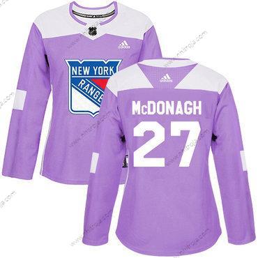 Adidas Dam New York Rangers #27 Ryan Mcdonagh Lila Autentisk Bekämpar cancer Stitched NHL Tröjor