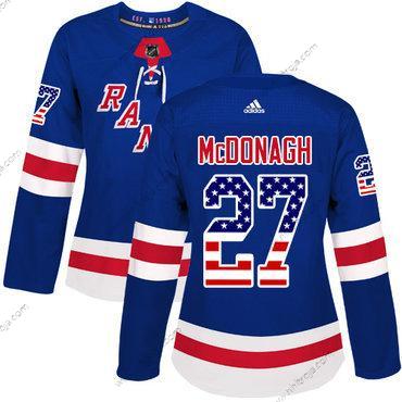 Adidas Dam New York Rangers #27 Ryan Mcdonagh Royal Blå Autentisk USA Flag Stitched NHL Hemma Tröjor