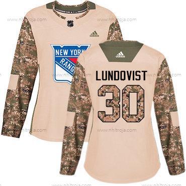 Adidas Dam New York Rangers #30 Henrik Lundqvist Camo Autentisk 2017 Veterans Day Stitched NHL Tröjor