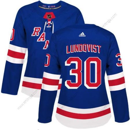 Adidas Dam New York Rangers #30 Henrik Lundqvist Royal Blå Autentisk Stitched NHL Hemma Tröjor