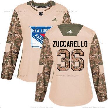 Adidas Dam New York Rangers #36 Mats Zuccarello Camo Autentisk 2017 Veterans Day Stitched NHL Tröjor