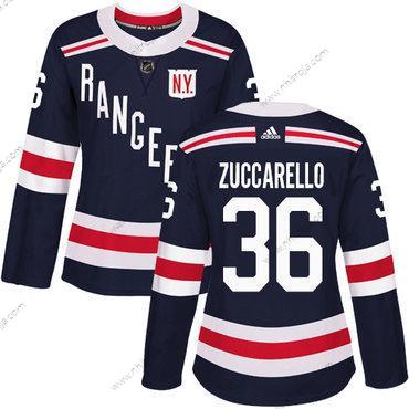 Adidas Dam New York Rangers #36 Mats Zuccarello Marin Blå Autentisk 2018 Vinter Klassisk Stitched NHL Tröjor