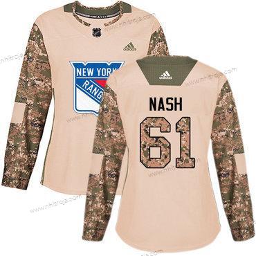 Adidas Dam New York Rangers #61 Rick Nash Camo Autentisk 2017 Veterans Day Stitched NHL Tröjor