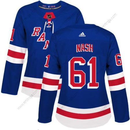 Adidas Dam New York Rangers #61 Rick Nash Royal Blå Autentisk Stitched NHL Hemma Tröjor