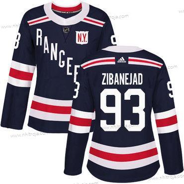 Adidas Dam New York Rangers #93 Mika Zibanejad Marin Blå Autentisk 2018 Vinter Klassisk Stitched NHL Tröjor