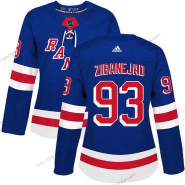 Adidas Dam New York Rangers #93 Mika Zibanejad Royal Blå Autentisk Stitched NHL Hemma Tröjor