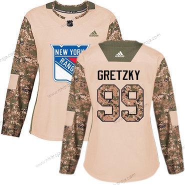 Adidas Dam New York Rangers #99 Wayne Gretzky Camo Autentisk 2017 Veterans Day Stitched NHL Tröjor